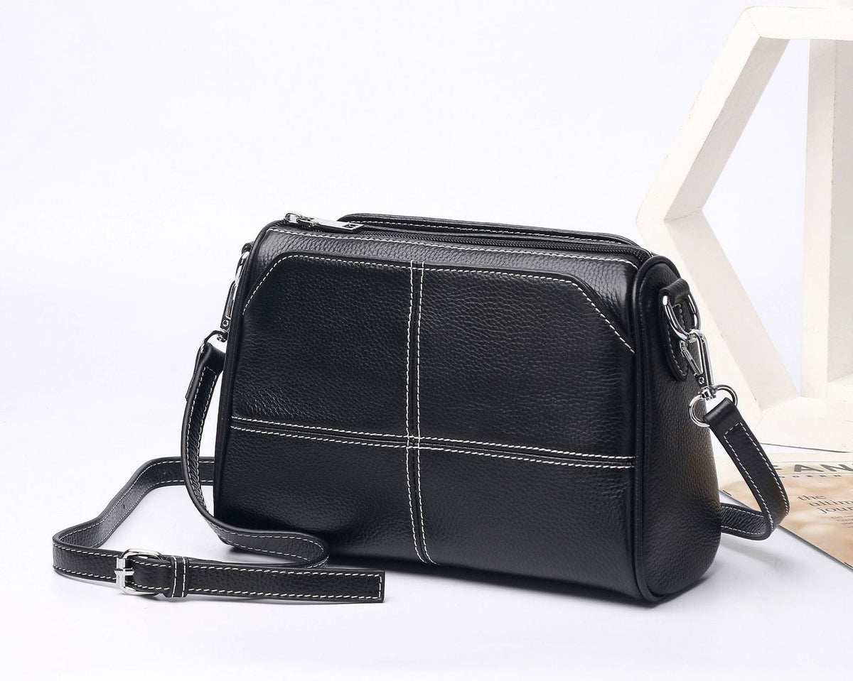 Women's Full-grain Leather Single-shoulder And Crossbody Bag