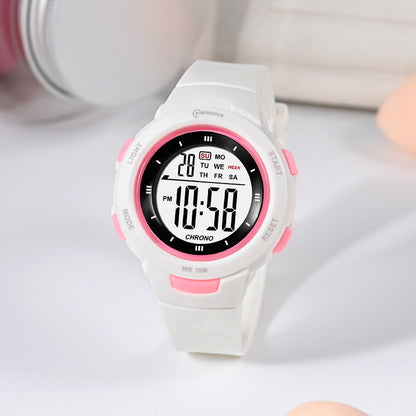 Fashion Pin Buckle Luminous Waterproof PU Strap Student Electronic Watch