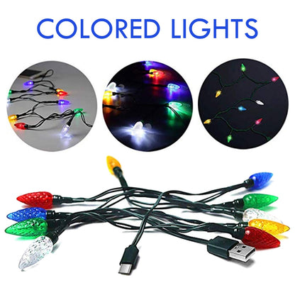 Christmas LED USB Charging Cable with Lights