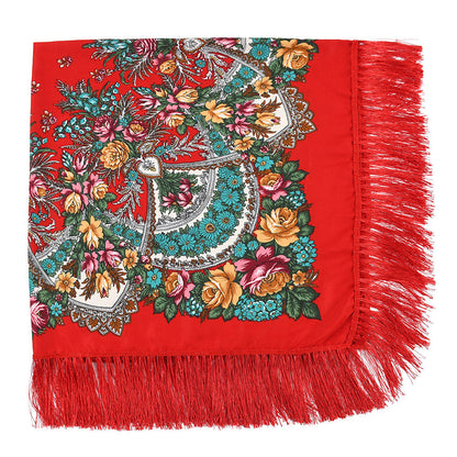 Shade And Sunscreen Printed Fringed Shawl