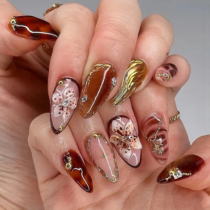 3D Almond-shaped Wearable Nails