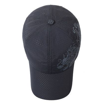 Hat Men's Chinese Style Printed Dragon Baseball Cap Polyester
