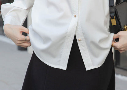 French-style Elegant White Womens Blouse