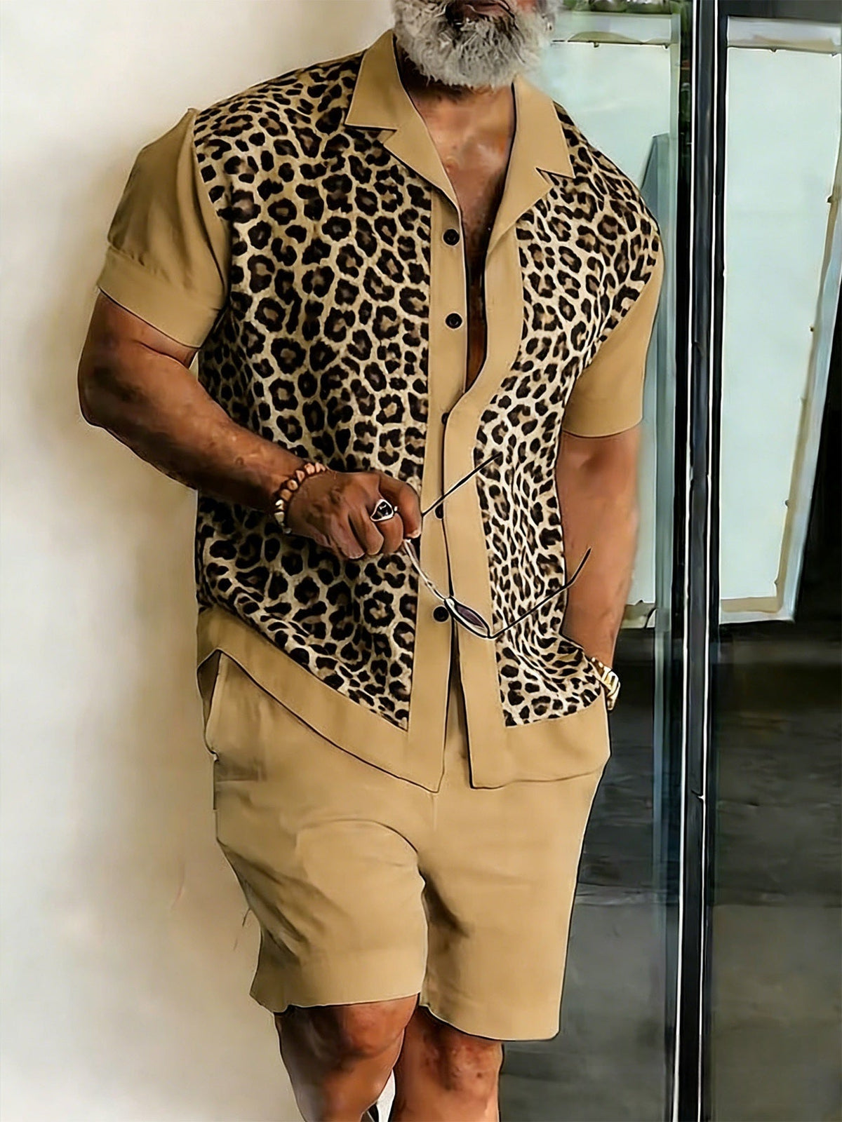 Short-sleeve Shirt And Beach Pants Casual Set