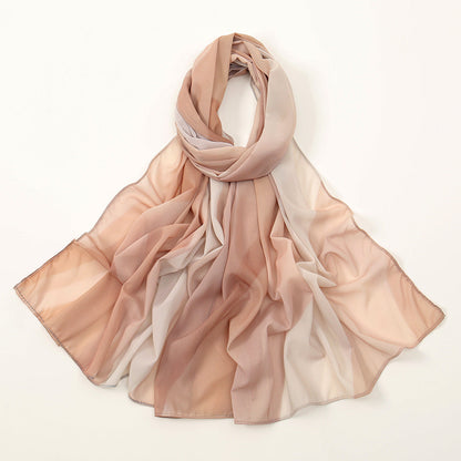Printed Chiffon Long Scarf For Women Versatile And Fashionable For Outerwear