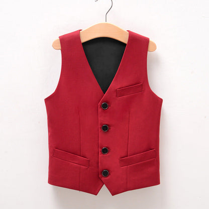 Children's Black Waistcoat Little Boy Performance And Show Clothing