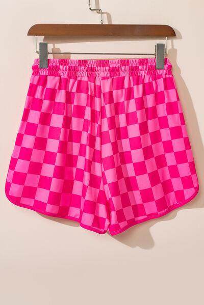 Drawstring Checkered Shorts with Pockets for Summer Fun