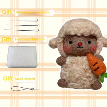 Felt Needle-poking Craft Kit DIY Cloud And Little Sheep Keychain