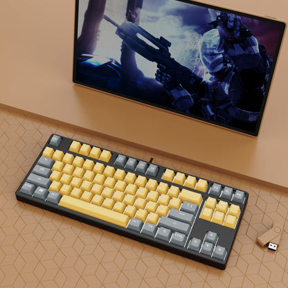 87 Key Wired Game Hot Plug Two Colors Mechanical Keyboard