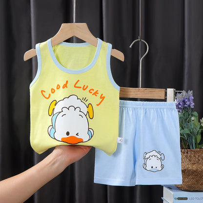 Children's Vest Suit Summer Pure Cotton
