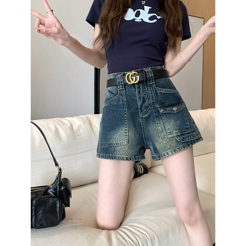 Loose-fitting Slimming Denim Shorts For Women