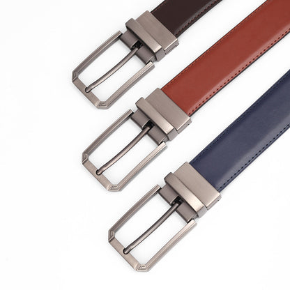 Men's Rotatable Pin Buckle Leather Belt