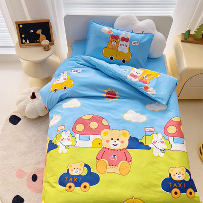 Cotton Kindergarten Three-piece Bedding Set