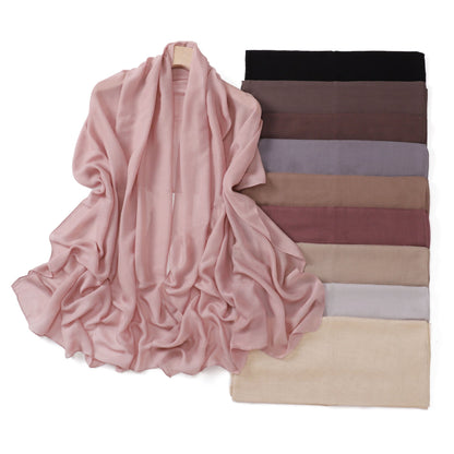 Modal Solid-color Thin-edged Breathable Headscarf
