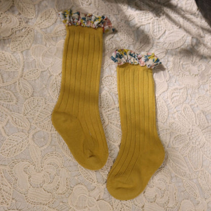 Children's Pit Stockings Lace Baby Plain Color Socks