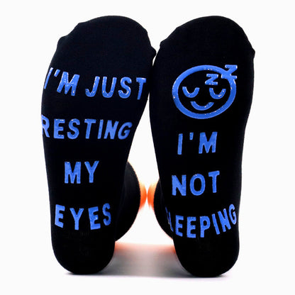 Creative Foot Letter Non-slip Knee-high Sports Socks