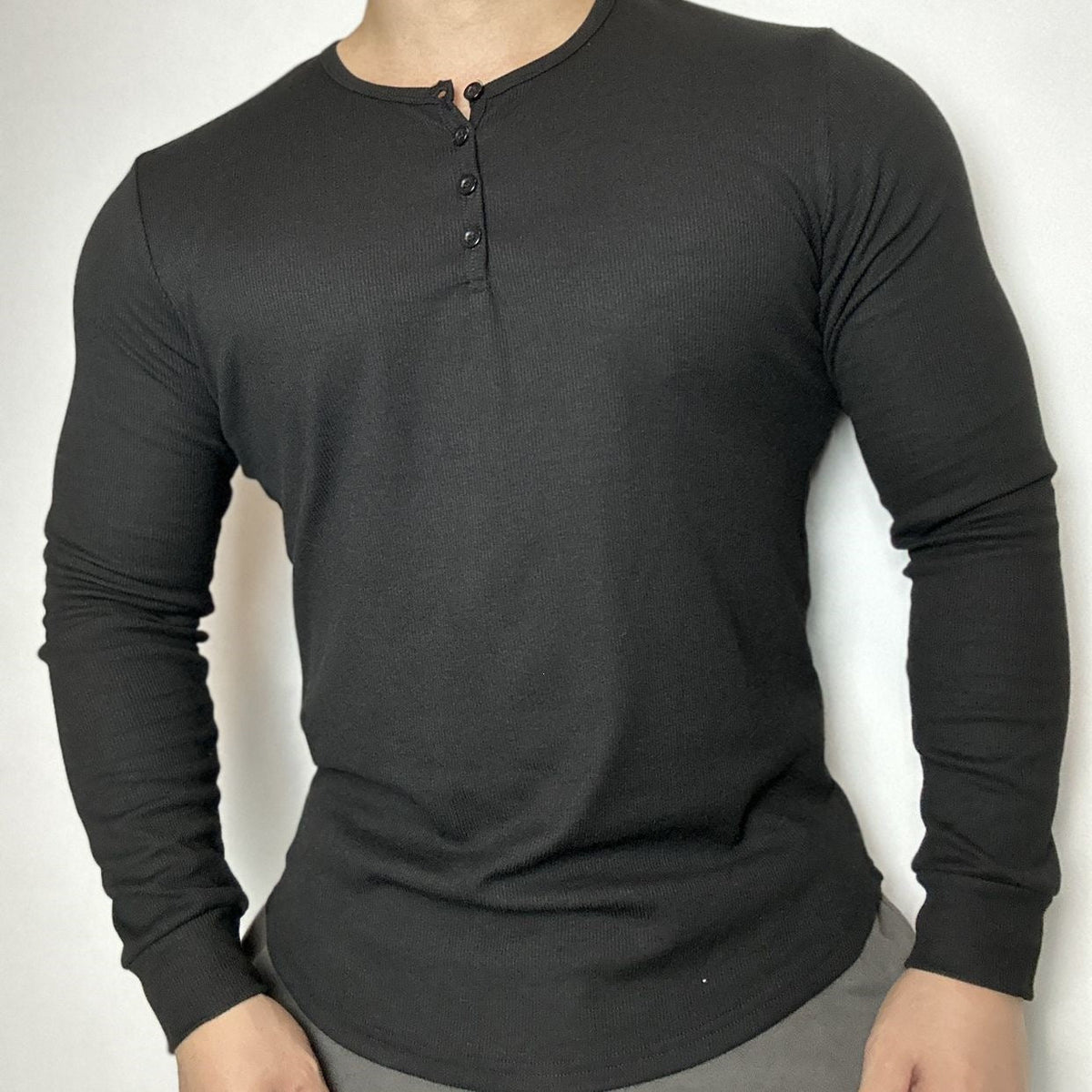 Rugged-thread Athletic Wear Masculine Autumn Style Stretchy Long Sleeves