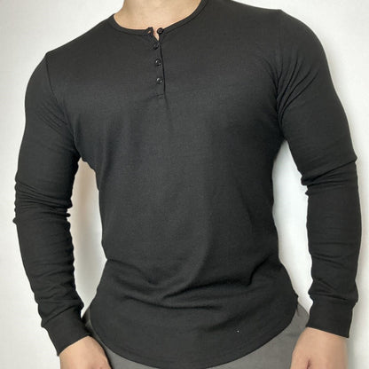 Rugged-thread Athletic Wear Masculine Autumn Style Stretchy Long Sleeves