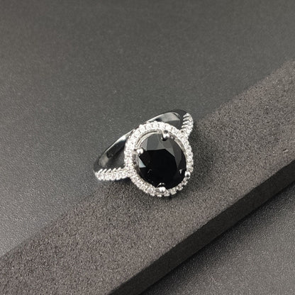 Luxury Zircon Round Ring Full Of Diamonds Ring Engagement Wedding First Ornament