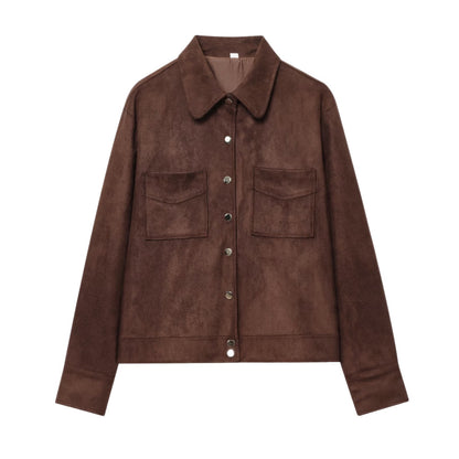 Women's Lapel-collar Jacket With Pockets