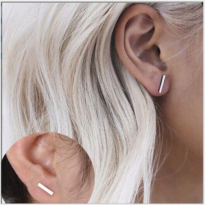 Personalized Minimalist Single-bar Stud Earrings Chic And Mini For Women