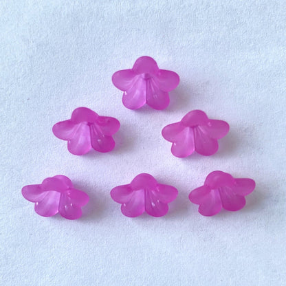Matte Acrylic 5-Petal Blossom Beads, Translucent Center-Drilled Spacers For DIY Vintage Hair Sticks, Dangle Earrings & Pendant Crafts.