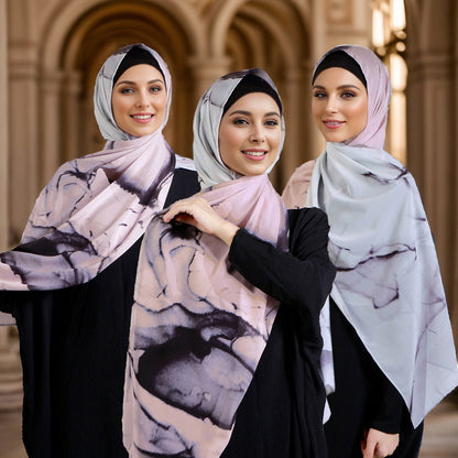 Printed Chiffon Long Scarf For Women Versatile And Fashionable For Outerwear