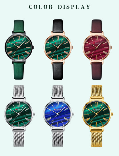 Womens Watch With A Small Dial And Leather Strap