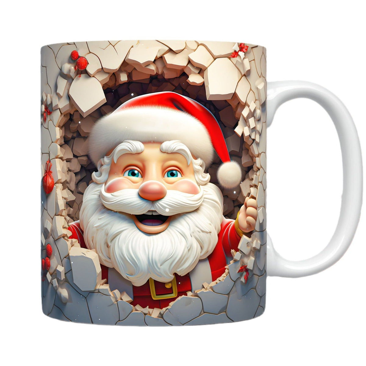 Creative 3D Christmas Ceramic Mug Snowman Santa Design