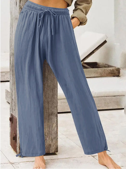 Womens Solid-Color Summer Casual Home Pants
