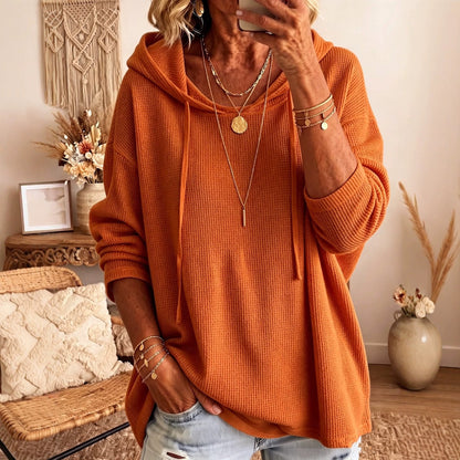 Casual Solid-color Loose-fitting Sweatshirt With A Hood