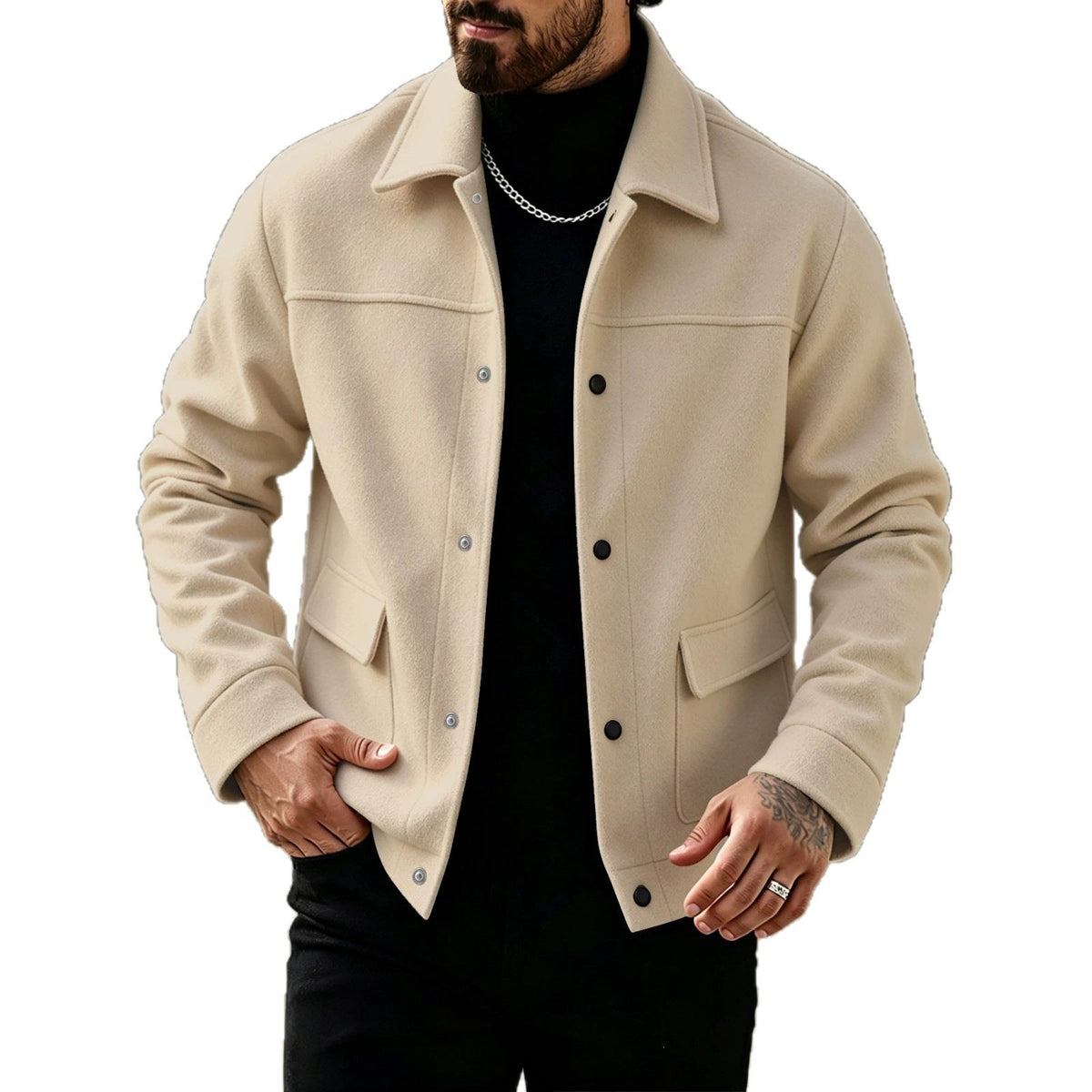 Men's Fashionable Wool Jacket Coat