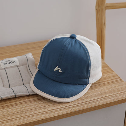 Children's Short Brimmed Baseball Cap With Mesh Surface For Ventilation And Sun Protection, Suitable For Spring And Summer, Outdoor Sun Protection Baseball Cap.