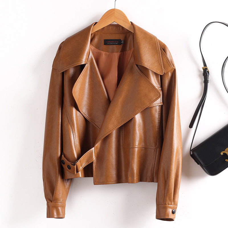 Women's Leather Loose-fitting Fashionable Jacket