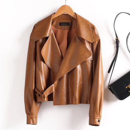 Women's Leather Loose-fitting Fashionable Jacket