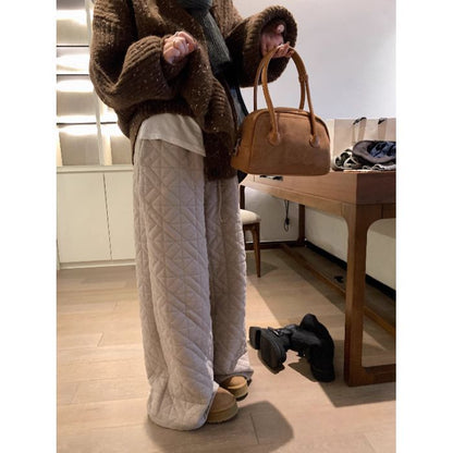 Loose-fit, Figure-flattering Drawstring Wide-leg Casual Pants