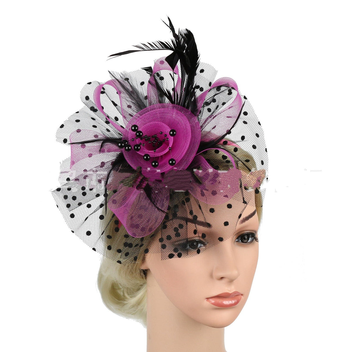 Headwear Bridal Hair Accessories Mesh Billycock Headband
