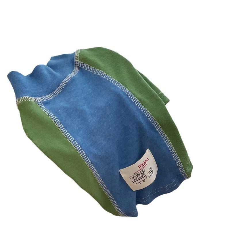 Contrast Color Sleeve Cotton Base Shirt Pet