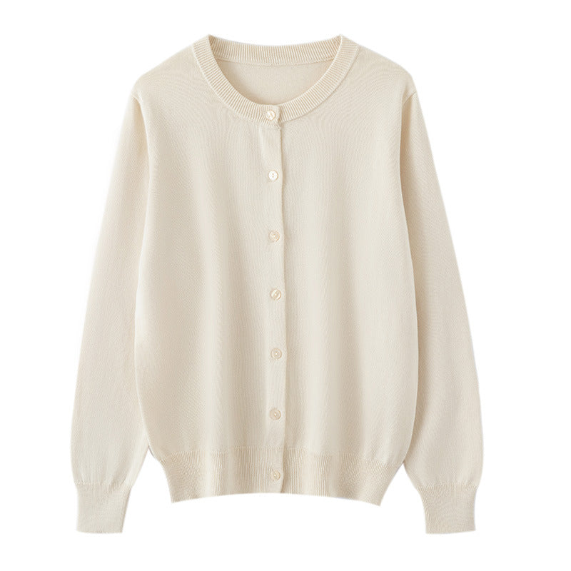 Thin Round-neck Versatile Sweater Jacket