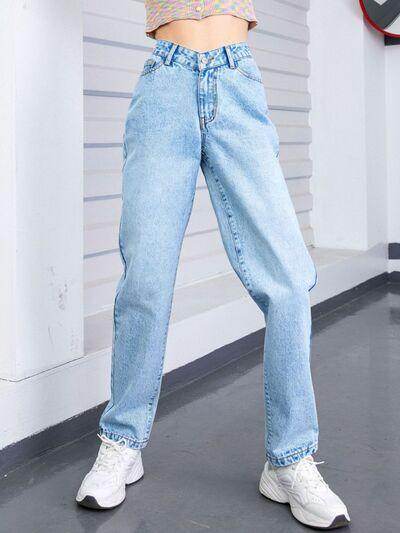Stylish Straight Leg Jeans with Pockets for Every Occasion