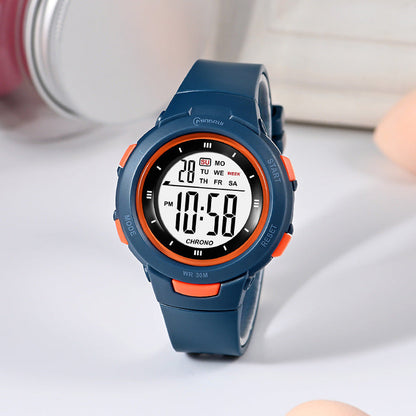 Fashion Pin Buckle Luminous Waterproof PU Strap Student Electronic Watch