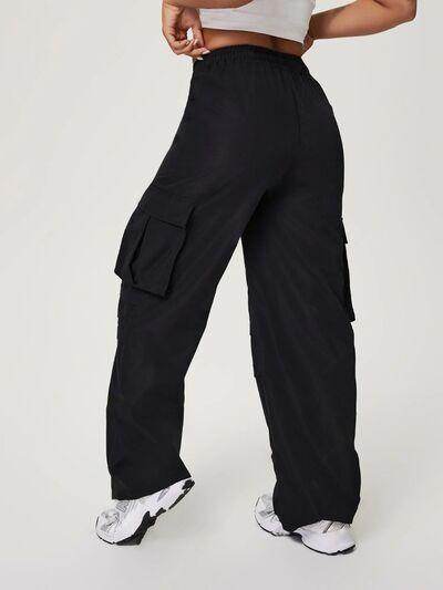 Drawstring Wide Leg Pants with Pockets for Women