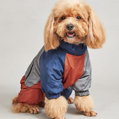 Pet Winter Color Matching Cotton-padded Clothes Dog Medium Large Dog Warm And Comfortable