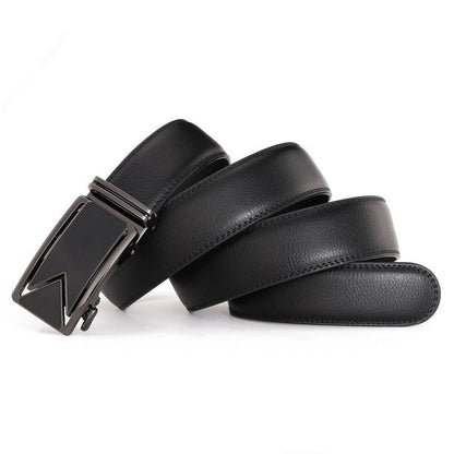 Genuine Leather Men's M Letter Comfort Click Belt Business New