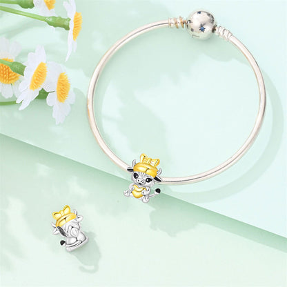 Colored Zircon Copper Silver-plated Animal DIY Bracelet Beads