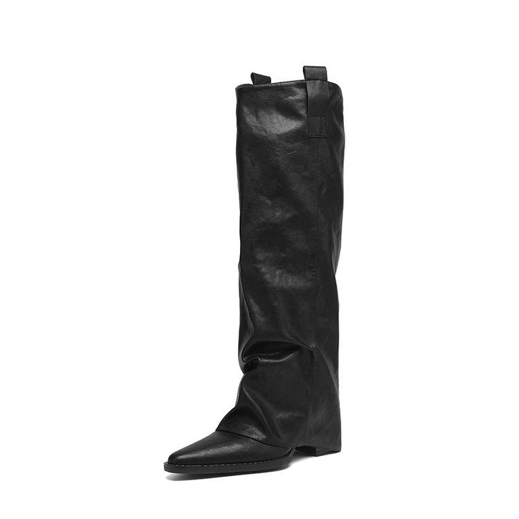 Women's Over-the-knee Pointed-toe Hidden-heeled Boots