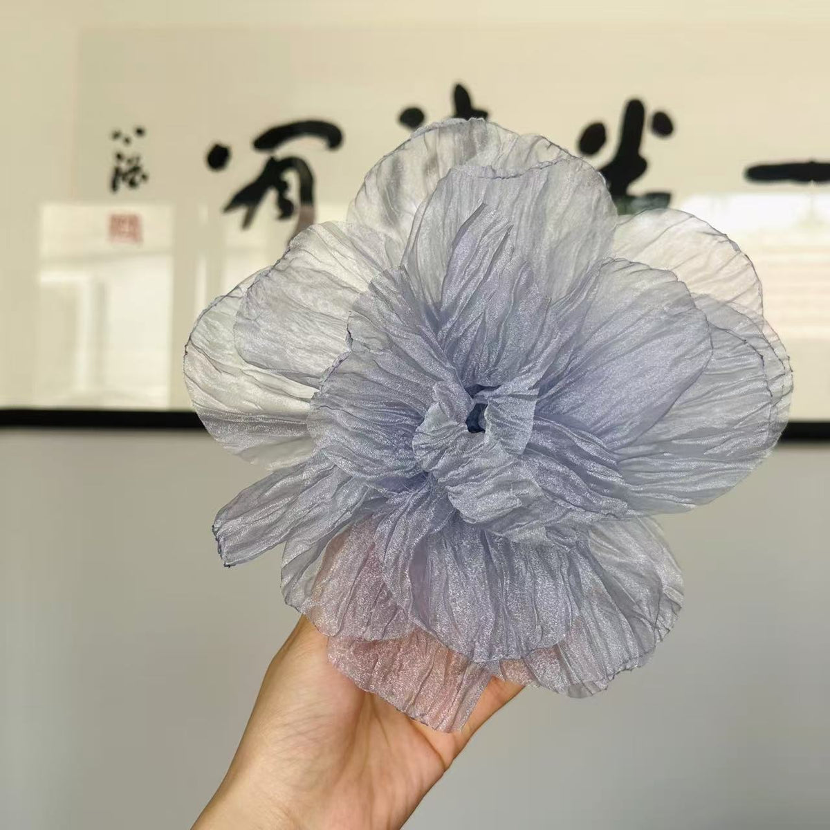 20cm Ruffled Burn-edged Camellia Corsage