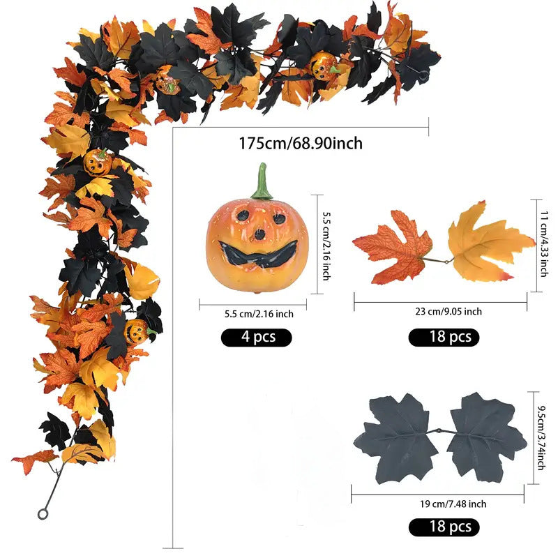Artificial Halloween Pumpkin Vine Party Decorations
