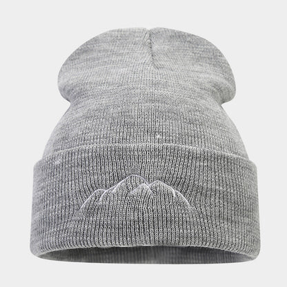 Peak Embroidery Beanie Hat Warm Trendy