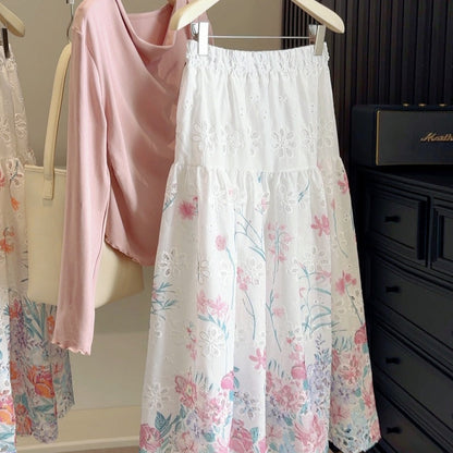 Casual Versatile A-line Midi Skirt With A Flared Hem